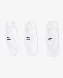 Billabong 3-Pack Core No-Show Socks WHITE (wht)