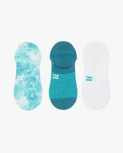 Billabong All Day Tie-Dye No-Show Socks TEAL (tea) -billabong shop abyaa00170 billabongp tea bck1 1
