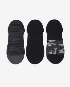 Billabong 3-Pack Camo No-Show Socks BLACK -billabong shop abyaa00171 billabongp blk bck1 1
