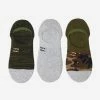 Billabong 3-Pack Camo No-Show Socks GREEN (grn) -billabong shop abyaa00171 billabongp grn frt1