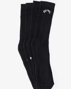 Billabong 2-Pack Core Crew Socks BLACK -billabong shop abyaa00172 billabongp blk dtl1 1