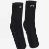 Billabong 2-Pack Core Crew Socks BLACK -billabong shop abyaa00172 billabongp blk frt1