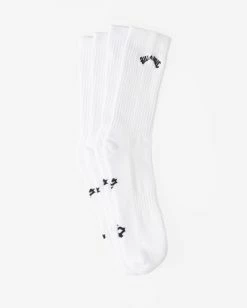 Billabong 2-Pack Core Crew Socks WHITE (wht) 9 Billabong 2-Pack Core Crew Socks WHITE (wht) -billabong shop abyaa00172 billabongp wht dtl1 1