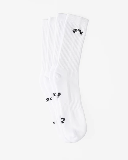 Billabong 2-Pack Core Crew Socks WHITE (wht) 6 Billabong 2-Pack Core Crew Socks WHITE (wht) - Image 4