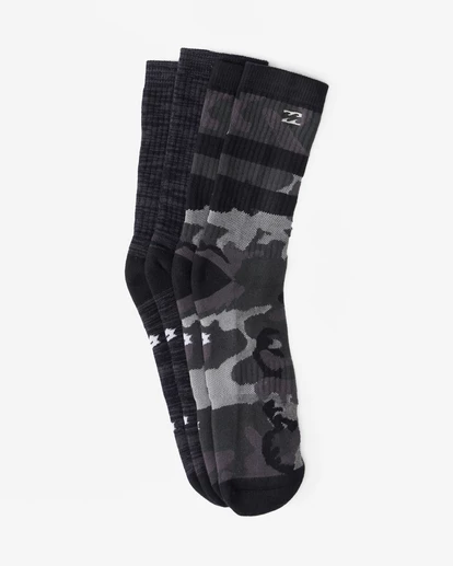 Billabong 2-Pack Camo Crew Socks BLACK 6 Billabong 2-Pack Camo Crew Socks BLACK - Image 4