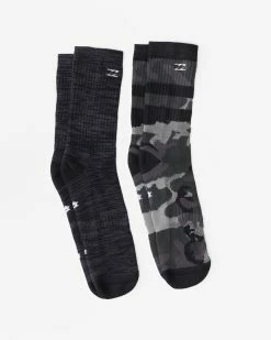 Billabong 2-Pack Camo Crew Socks BLACK
