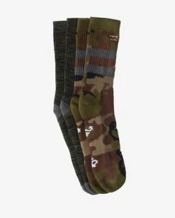 Billabong 2-Pack Camo Crew Socks GREEN (grn) -billabong shop abyaa00173 billabongp grn dtl1 1