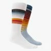 Billabong 2 Pack Faded Stripe Crew Socks WHITE (wht) -billabong shop abyaa00181 billabongp wht frt1
