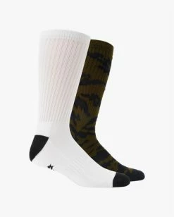 Billabong 2 Pack Zebra Block Crew Socks OLIVE (olv) 8 Billabong 2 Pack Zebra Block Crew Socks OLIVE (olv) -billabong shop abyaa00182 billabongp olv frt1 1