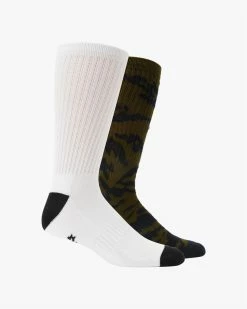 Billabong 2 Pack Zebra Block Crew Socks OLIVE (olv)