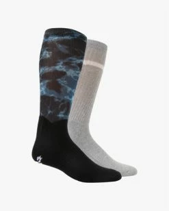 Billabong 2 Pack Ocean Dye Crew Socks BLACK -billabong shop abyaa00183 billabongp blk frt1 1