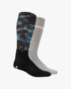 Billabong 2 Pack Ocean Dye Crew Socks BLACK