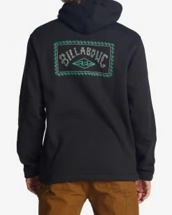 Billabong A/Div Compass Pullover Hoodie BLACK -billabong shop abyft00222 billabongw blk bck1 2