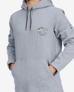 Billabong A/Div Compass Pullover Hoodie GREY HEATHER (grh) -billabong shop abyft00222 billabongw grh dtl1