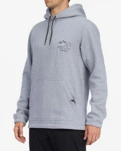 Billabong A/Div Compass Pullover Hoodie LIGHT GREY HEATHER (lgh) -billabong shop abyft00222 billabongw lgh sd1 1