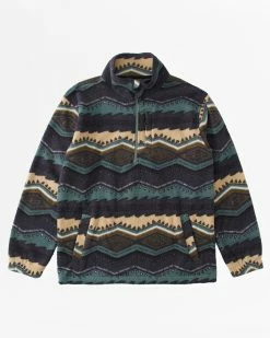 Billabong A/Div Boundary Half-Zip Mock Neck Pullover EVERGREEN (egr) -billabong shop abyft00231 billabongf egr frt1 1