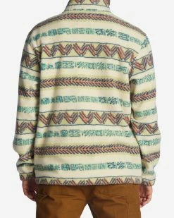 Billabong A/Div Boundary Half-Zip Mock Neck Pullover FIELD KHAKI (tgr0) -billabong shop abyft00231 billabongw tgr0 bck1