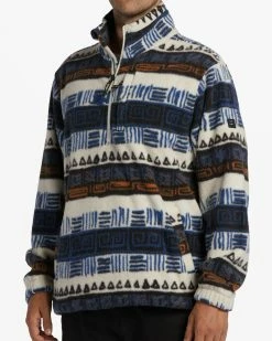 Billabong A/Div Boundary Half-Zip Mock Neck Pullover BLEACH (wbk0) -billabong shop abyft00231 billabongw wbk0 dtl1