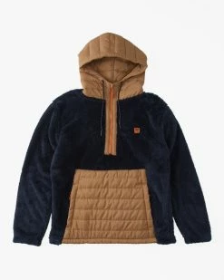 Billabong A/Div Badger Hooded Half-Zip Pullover NAVY (nvy) -billabong shop abyft00309 billabongf nvy frt1