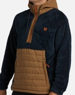 Billabong A/Div Badger Hooded Half-Zip Pullover NAVY (nvy) -billabong shop abyft00309 billabongw nvy dtl1