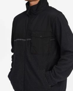 Billabong A/Div Boundary Trail Zip-Up Fleece BLACK HEATHER (bkh) -billabong shop abyft00313 billabongw bkh dtl1