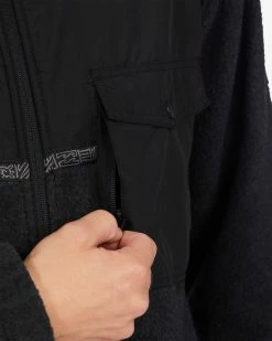 Billabong A/Div Boundary Trail Zip-Up Fleece BLACK HEATHER (bkh) -billabong shop abyft00313 billabongw bkh dtl2