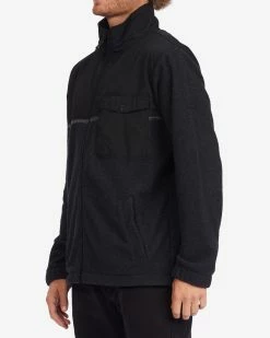 Billabong A/Div Boundary Trail Zip-Up Fleece BLACK HEATHER (bkh) -billabong shop abyft00313 billabongw bkh sd3