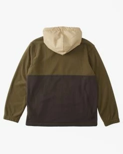 Billabong A/Div Boundary Hooded Half-Zip Pullover MILITARY (mil) -billabong shop abyft00317 billabongf mil bck1