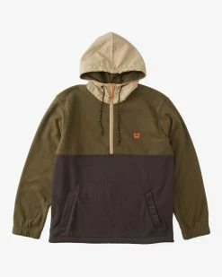 Billabong A/Div Boundary Hooded Half-Zip Pullover MILITARY (mil) -billabong shop abyft00317 billabongf mil frt1