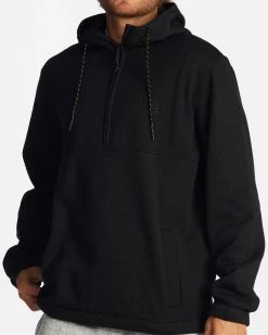 Billabong A/Div Boundary Hooded Half-Zip Pullover BLACK HEATHER (bkh) -billabong shop abyft00317 billabongw bkh dtl1 1