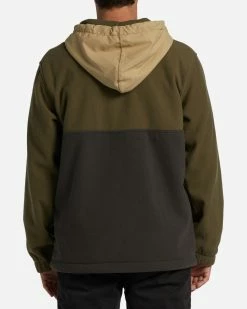 Billabong A/Div Boundary Hooded Half-Zip Pullover MILITARY (mil) -billabong shop abyft00317 billabongw mil bck1 1