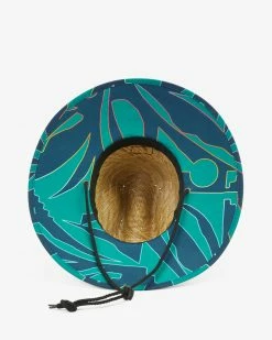 Billabong Tides Print Straw Lifeguard Hat DEEP TEAL (dta) 11 Billabong Tides Print Straw Lifeguard Hat DEEP TEAL (dta) -billabong shop abyha00216 billabongp dta dtl1