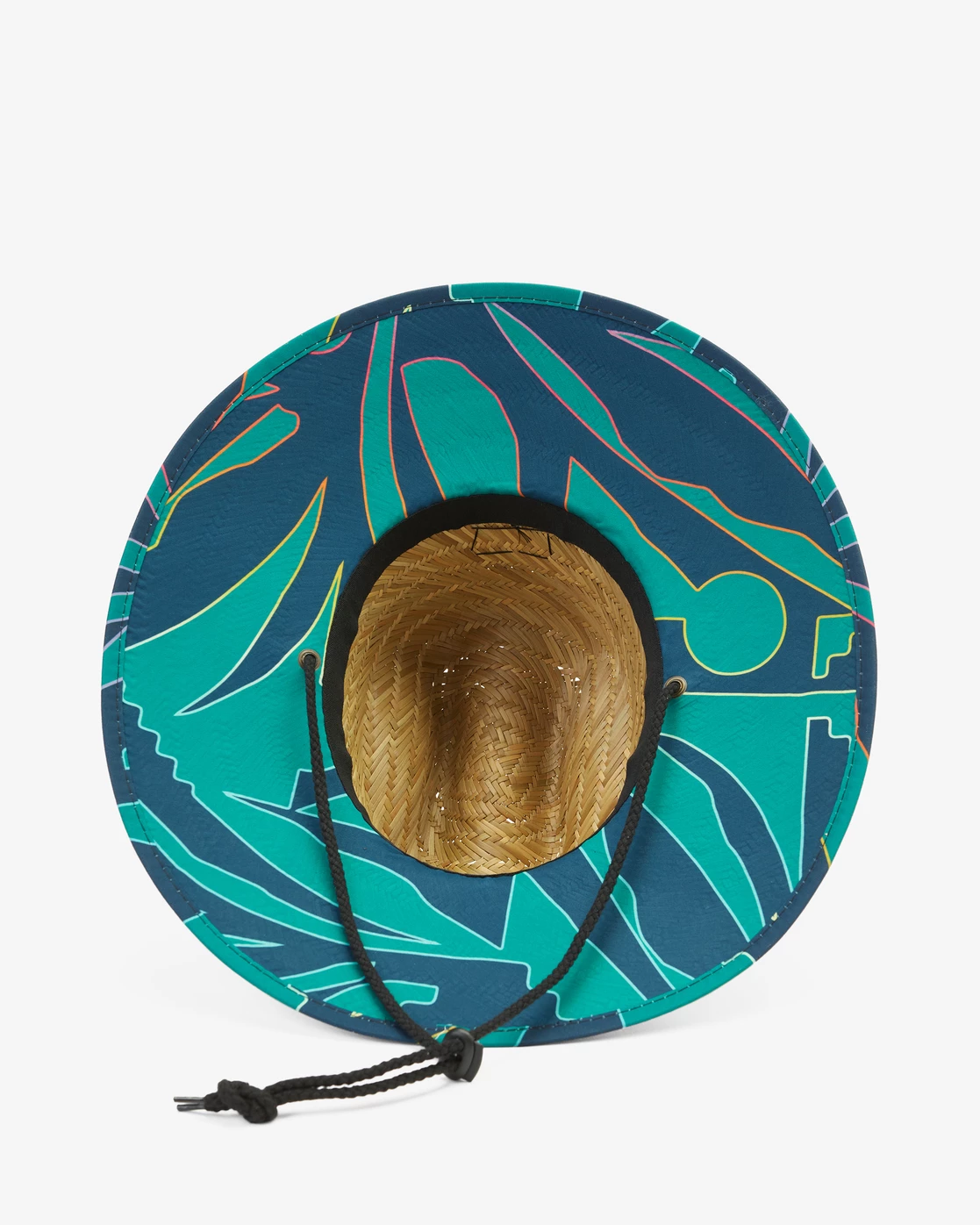 Billabong Tides Print Straw Lifeguard Hat DEEP TEAL (dta) 6 Billabong Tides Print Straw Lifeguard Hat DEEP TEAL (dta) - Image 4