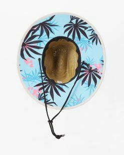 Billabong Tides Print Straw Lifeguard Hat NEON BLUE (nbu) -billabong shop abyha00216 billabongp nbu dtl1