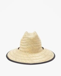 Billabong Tides Print Straw Lifeguard Hat STEALTH (sth) -billabong shop abyha00216 billabongp sth bck1