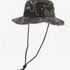 Billabong Big John Print Surf Safari Hat BLACK WHITE (bci)