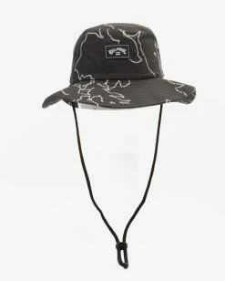 Billabong Big John Print Surf Safari Hat BLACK WHITE (bci) -billabong shop abyha00218 billabongp bci frt2 1