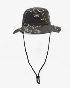 Billabong Big John Print Surf Safari Hat BLACK WHITE (bci) -billabong shop abyha00218 billabongp bci frt2