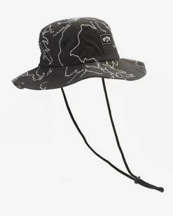 Billabong Big John Print Surf Safari Hat BLACK WHITE (bci) -billabong shop abyha00218 billabongp bci frt3