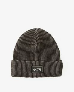 Billabong Arch Patch Knit Beanie BLACK -billabong shop abyha00325 billabongp blk frt1 1