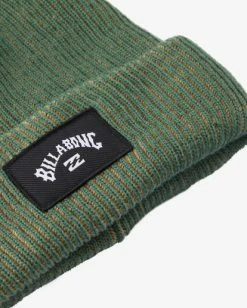 Billabong Arch Patch Knit Beanie EVERGREEN (egr) -billabong shop abyha00325 billabongp egr dtl1 1