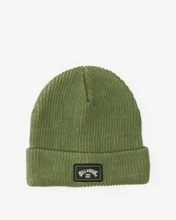 Billabong Arch Patch Knit Beanie EVERGREEN (egr) -billabong shop abyha00325 billabongp egr frt1 1
