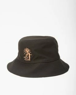 Billabong Wrangler Sacred Sun Reversible Bucket Hat BLACK -billabong shop abyha00329 billabongp blk sd1