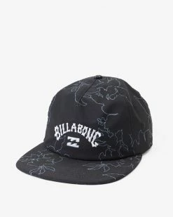 Billabong Arch Team Print Strapback Hat BLACK WHITE (bci)