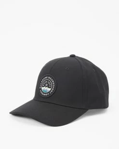 Billabong Walled Snapback Hat BLACK -billabong shop abyha00379 billabongp blk frt1 1