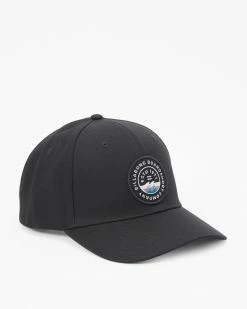 Billabong Walled Snapback Hat BLACK -billabong shop abyha00379 billabongp blk frt3