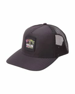 Billabong Pipeline Pro Trucker Hat BLACK -billabong shop abyha00405 billabongp blk frt1 1