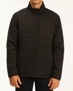 Billabong A/Div Journey Plus Mock Neck Zip-Up Jacket BLACK -billabong shop abyjk00112 billabongw blk frt4