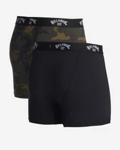 Billabong 2-Pack Performance Boxer Briefs OLIVE (olv) -billabong shop abylw00104 billabongv olv bck2