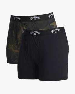 Billabong 2-Pack Performance Boxer Briefs OLIVE (olv) -billabong shop abylw00104 billabongv olv sd2